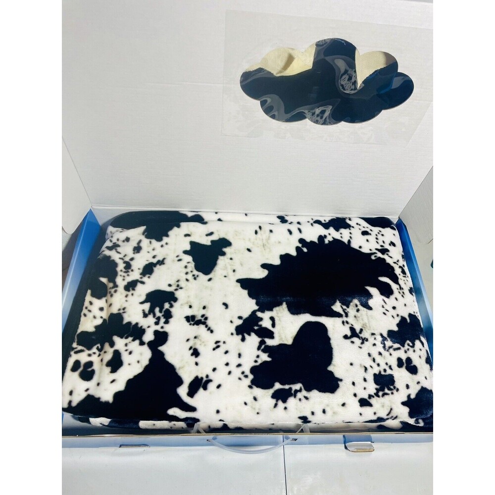 Worlds Softest Baby Blanket Cow Print With Gift Box NIB Baby Shower Super Soft